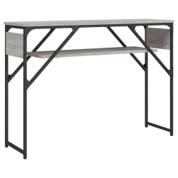 Table console avec étagère sonoma gris 105x30x75 cm 