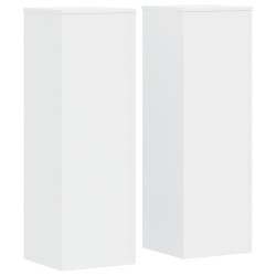 Supports pour plantes 2 pcs blanc 33x33x100cm bois d'ingénierie 