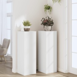 Supports pour plantes 2 pcs blanc 33x33x100cm bois d'ingénierie 