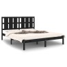 Cadre de lit sans matelas noir 150x200 cm bois massif 