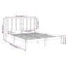 Cadre de lit sans matelas noir 150x200 cm bois massif 