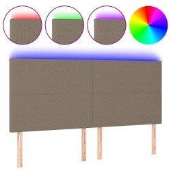 Tête de lit à LED Taupe 180x5x118/128 cm Tissu 