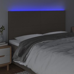Tête de lit à LED Taupe 180x5x118/128 cm Tissu 