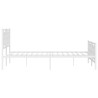 Cadre de lit métal sans matelas et pied de lit blanc 150x200 cm 