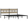 Cadre de lit en métal sans matelas chêne sonoma 193x203 cm 