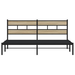 Cadre de lit en métal sans matelas chêne sonoma 193x203 cm 