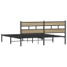 Cadre de lit en métal sans matelas chêne sonoma 193x203 cm 