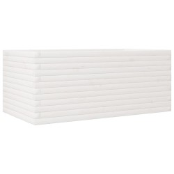 Jardinière blanc 110x60x46 cm bois de pin massif 