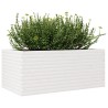 Jardinière blanc 110x60x46 cm bois de pin massif 