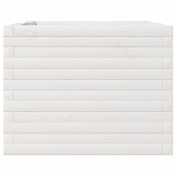 Jardinière blanc 110x60x46 cm bois de pin massif 