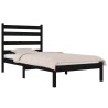 Cadre de lit sans matelas noir bois massif 100x200 cm 
