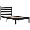 Cadre de lit sans matelas noir bois massif 100x200 cm 