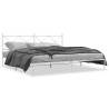 Cadre de lit métal sans matelas et tête de lit blanc 200x200 cm 