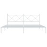 Cadre de lit métal sans matelas et tête de lit blanc 200x200 cm 