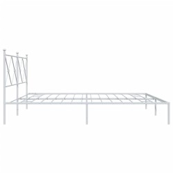 Cadre de lit métal sans matelas et tête de lit blanc 200x200 cm 