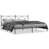 Cadre de lit métal sans matelas avec tête de lit noir 200x200cm 