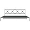 Cadre de lit métal sans matelas avec tête de lit noir 200x200cm 