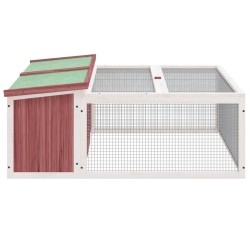 Clapier moka 117,5x97x47,5 cm bois de pin massif 