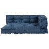 Coussin de canapé en palette avec soutien pour bras et dos - Tissu bleu 