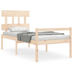 Lit pour personne âgée sans matelas bois massif 