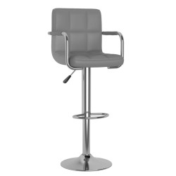 Tabourets de bar lot de 2 gris similicuir 