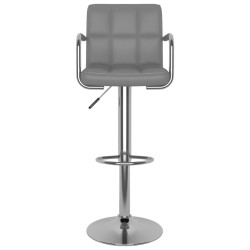 Tabourets de bar lot de 2 gris similicuir 