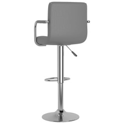 Tabourets de bar lot de 2 gris similicuir 