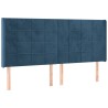Tête de lit avec oreilles Bleu foncé 163x16x118/128 cm Velours 