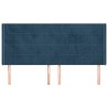 Tête de lit avec oreilles Bleu foncé 163x16x118/128 cm Velours 