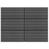 Carreaux de terrasse 6 pcs WPC 60x30 cm 1,08 m² Noir 