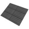 Carreaux de terrasse 6 pcs WPC 60x30 cm 1,08 m² Noir 