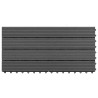 Carreaux de terrasse 6 pcs WPC 60x30 cm 1,08 m² Noir 