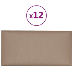 Panneaux muraux 12 pcs Cappuccino 60x30 cm Similicuir 2,16 m² 