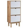 Armoire à chaussures OTTA et 3 tiroirs Marron et blanc Bois pin 