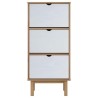 Armoire à chaussures OTTA et 3 tiroirs Marron et blanc Bois pin 
