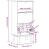 Armoire à chaussures OTTA et 3 tiroirs Marron et blanc Bois pin 