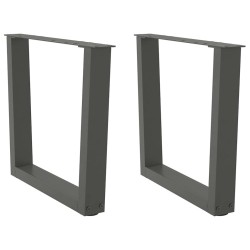 Pieds de table basse en forme de V, 2 pièces, anthracite, 60 x (42-43,3) cm, acier 
