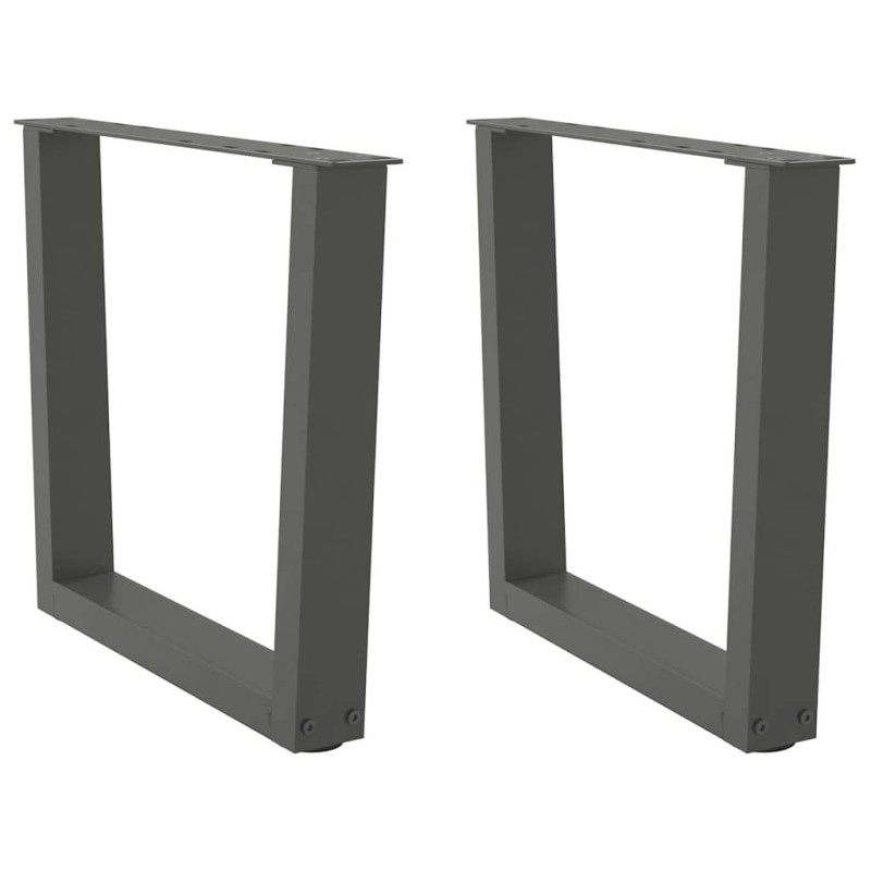 Pieds de table basse en forme de V, 2 pièces, anthracite, 60 x (42-43,3) cm, acier 