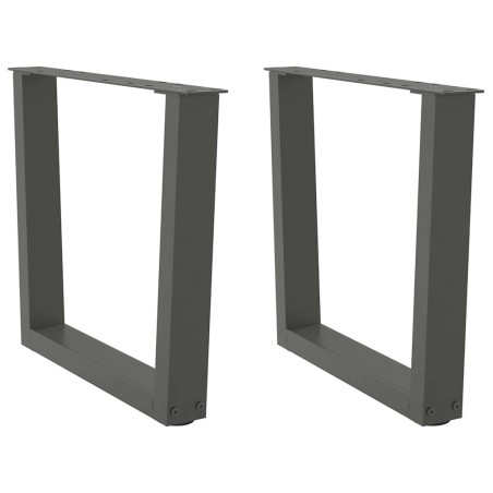 Pieds de table basse en forme de V, 2 pièces, anthracite, 60 x (42-43,3) cm, acier 