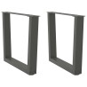 Pieds de table basse en forme de V, 2 pièces, anthracite, 60 x (42-43,3) cm, acier 