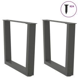 Pieds de table basse en forme de V, 2 pièces, anthracite, 60 x (42-43,3) cm, acier 