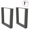 Pieds de table basse en forme de V, 2 pièces, anthracite, 60 x (42-43,3) cm, acier 