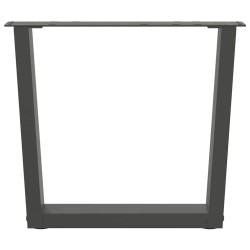 Pieds de table basse en forme de V, 2 pièces, anthracite, 60 x (42-43,3) cm, acier 