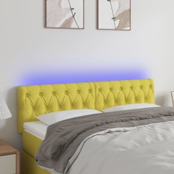 Tête de lit à LED Vert 144x7x78/88 cm Tissu 