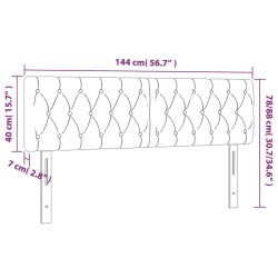 Tête de lit à LED Vert 144x7x78/88 cm Tissu 