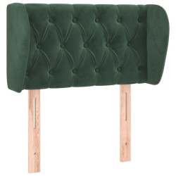 Tête de lit avec oreilles Vert foncé 83x23x78/88 cm Velours 