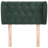 Tête de lit avec oreilles Vert foncé 83x23x78/88 cm Velours 