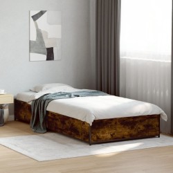 Cadre de lit sans matelas chêne fumé 75x190 cm 