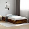 Cadre de lit sans matelas chêne fumé 75x190 cm 