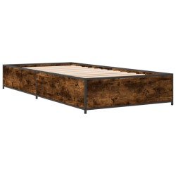 Cadre de lit sans matelas chêne fumé 75x190 cm 